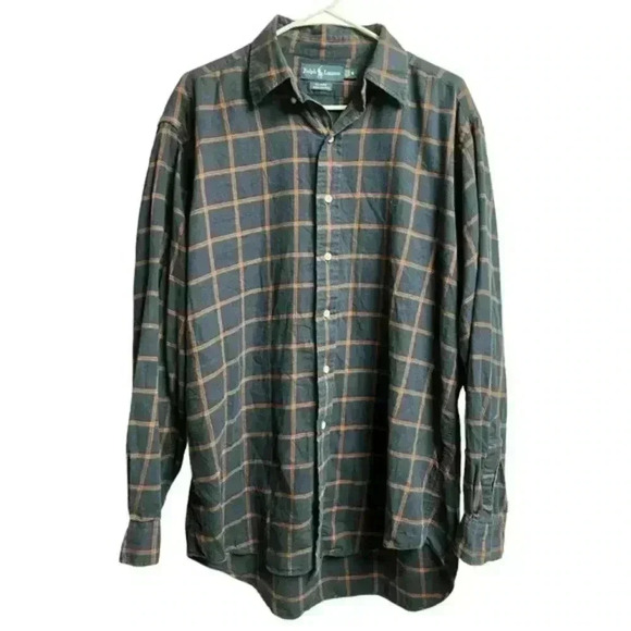Ralph‎ Lauren Blaire Flannel Cotton Button Down Plaid Shirt Size Medium - Picture 2 of 7